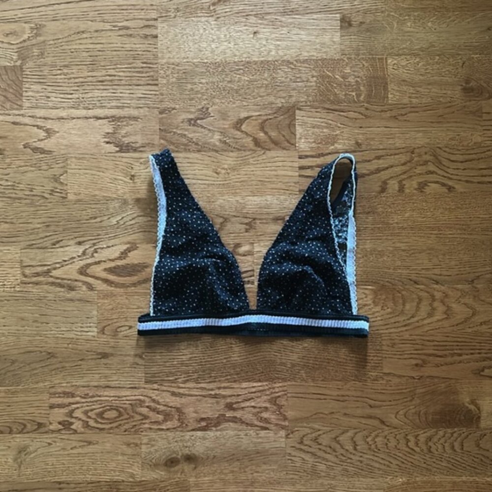 Free People Intimately Triangle Bra S Bralette Women Lounge Black Lace Mesh NWOT